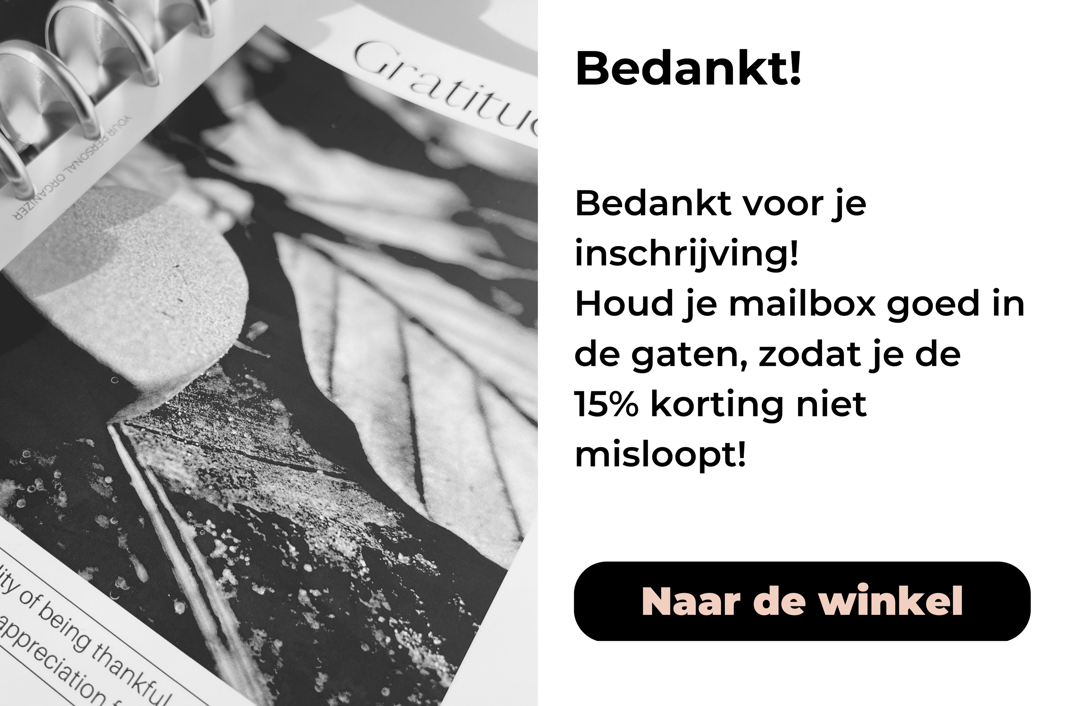 Bedankt voor je inschrijving