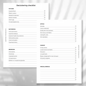 Decluttering checklist